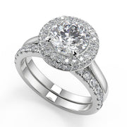 Eden Micro Pave Halo Round Cut Diamond Engagement Ring - Nivetta